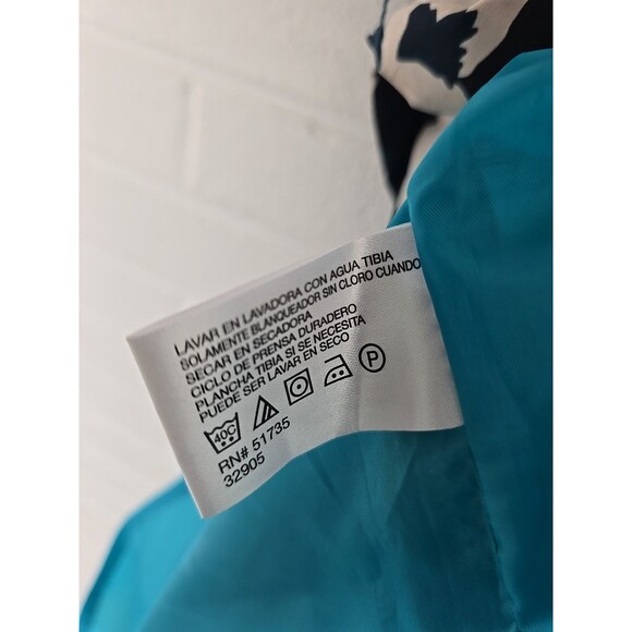 Oscar De La Renta Dress Size 16 Floral Blue Sleeveless Vintage Hawaiian MuMu - Picture 13 of 16